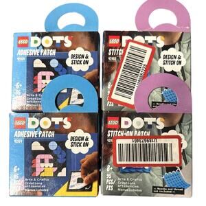Lot of 4 LEGO DOTS 41954 Adhesive Patch & 41955 Stitch-On